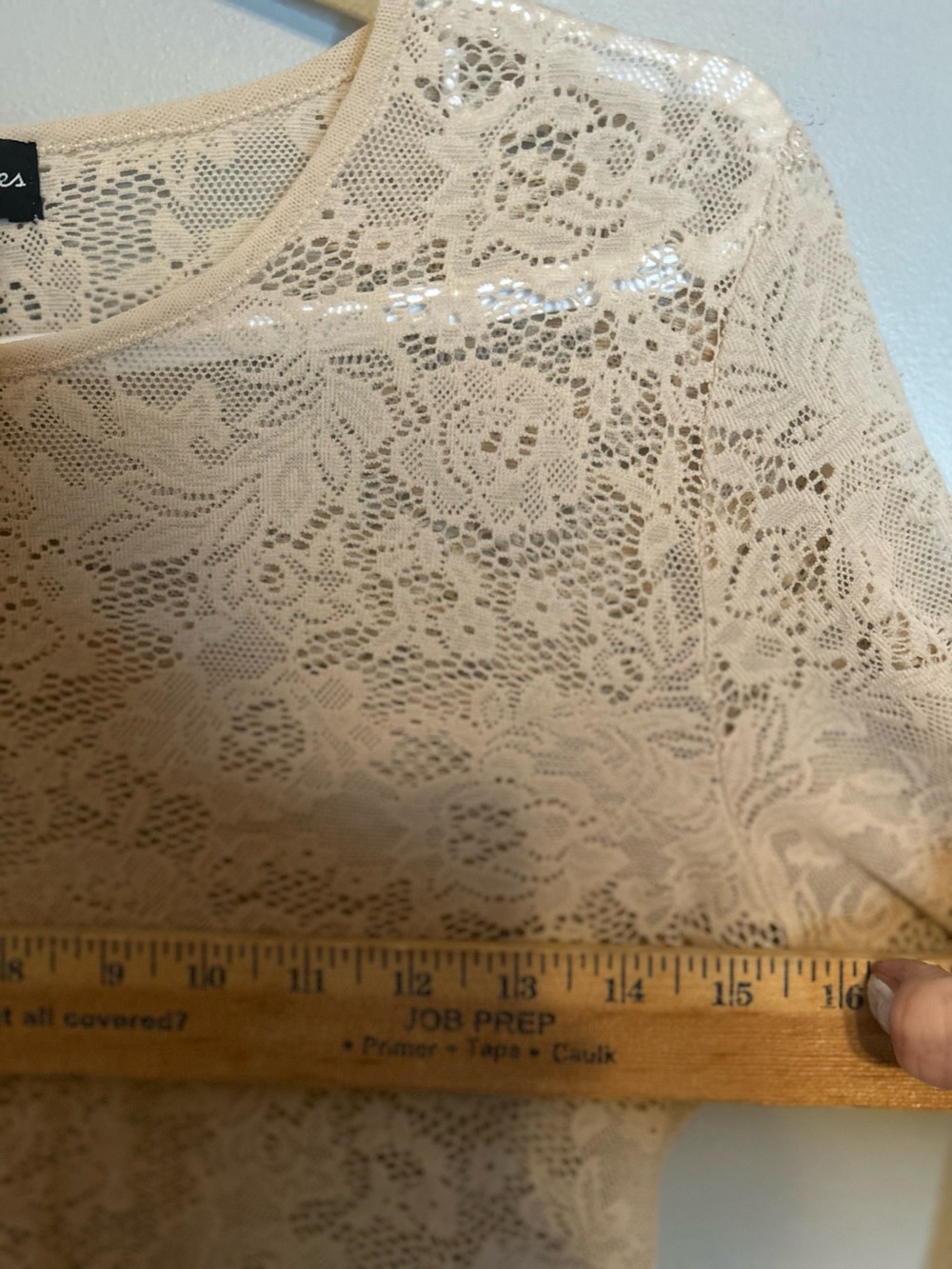 Lace Long-Sleeve Top - Cream - Picture 11 of 12